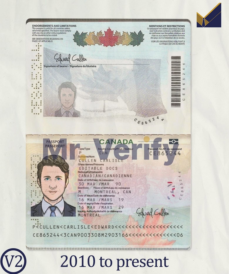 Canada-Passport-template-present download blank canada passport psd