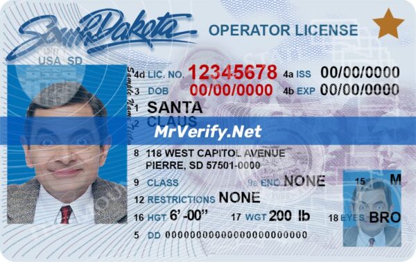 South Dakota Drivers License Template PSD Download