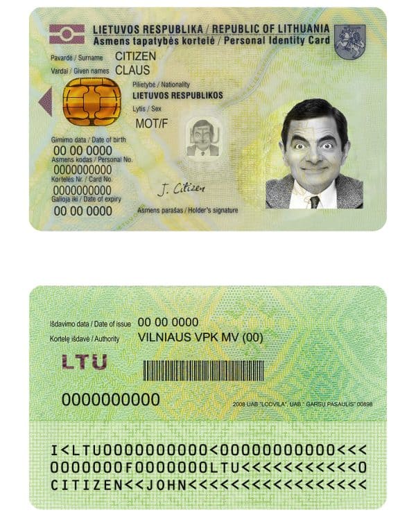 Lithuania ID Card Psd Template