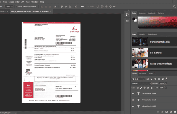 New Zealand Electrcity Bill Psd Template