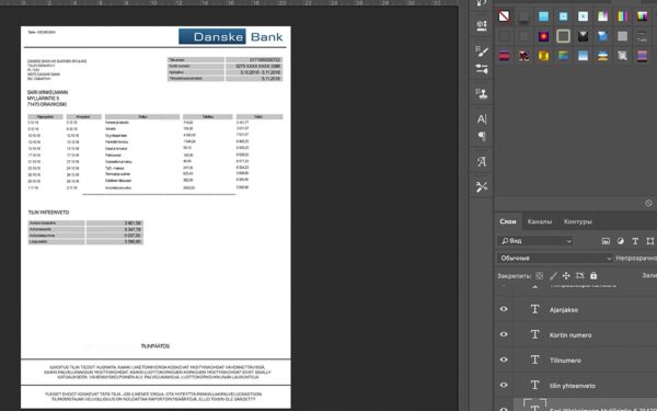 Finland Danske Bank Statement psd template
