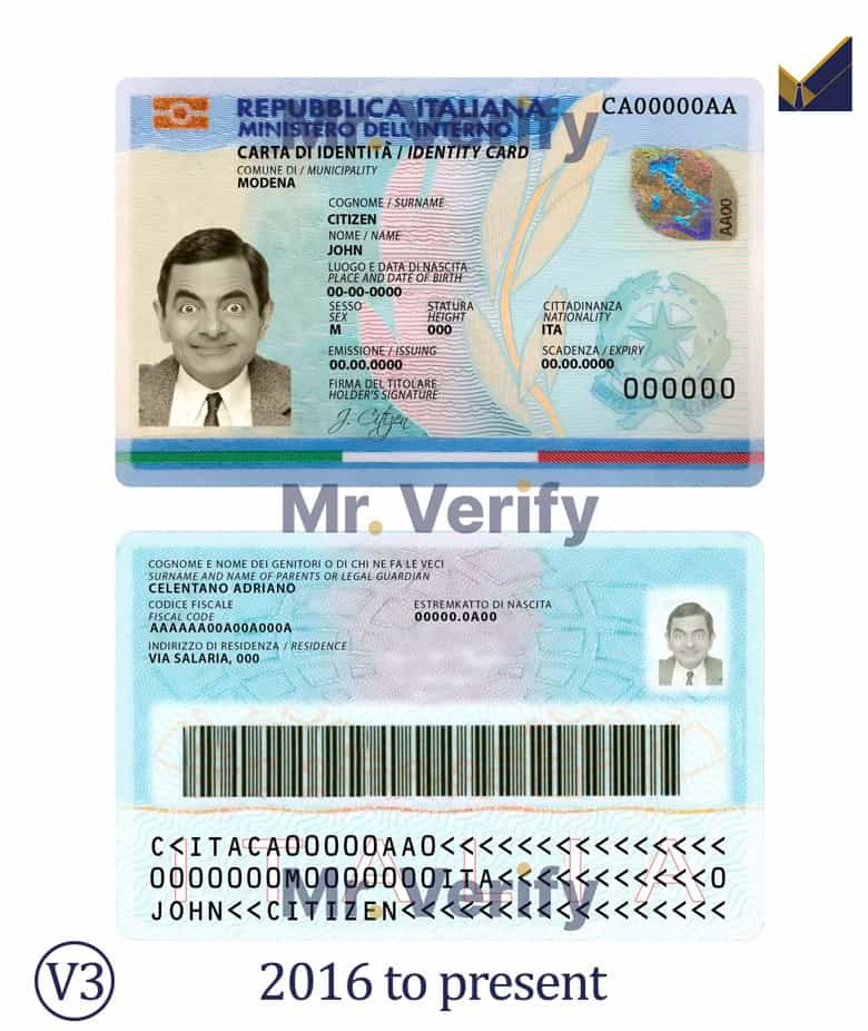 italy ID card template new italy ID card template new
