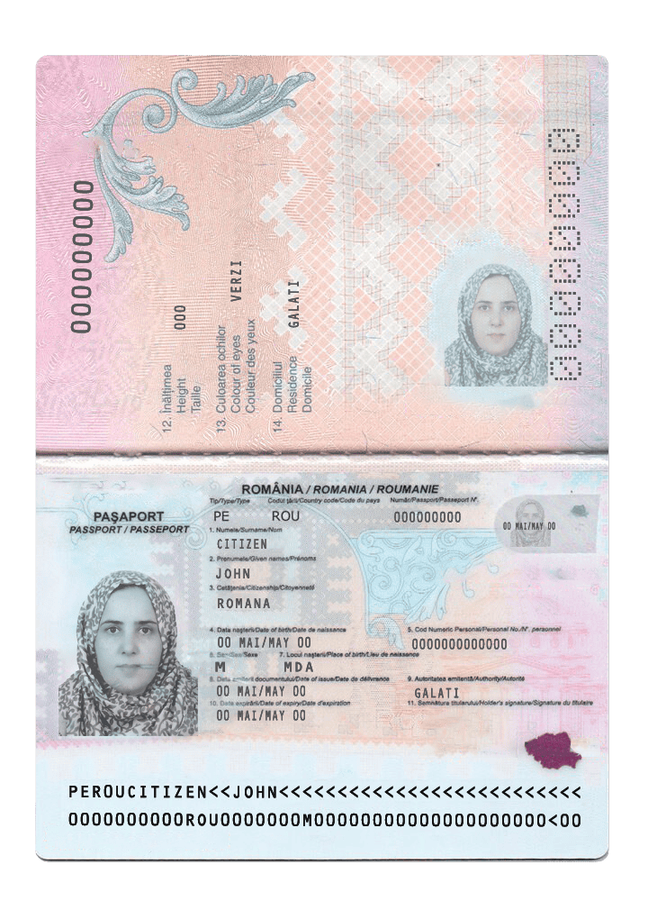 editable Romania Passport PSD Template Romania Passport 01 PSD Mockup Editable Layers