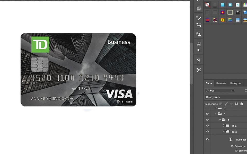 tdbank TD Bank Credit Card psd template