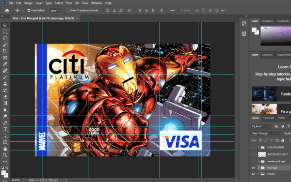 Citi Iron Man Visa Card Citi Iron Man Visa Card psd template