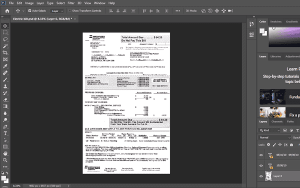 SouthWestern Utility Bill psd template