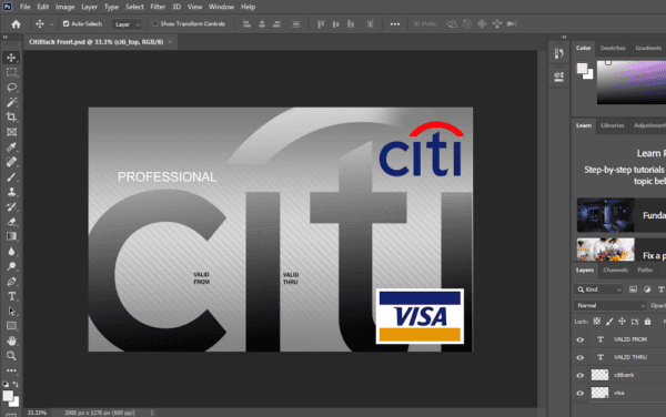 citi bank cc Citi Bank Credit Card psd template v1