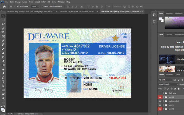 delaware Delaware Driver License PSD Template (old version)