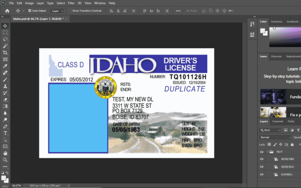idaho dl idaho driver license Psd Template New