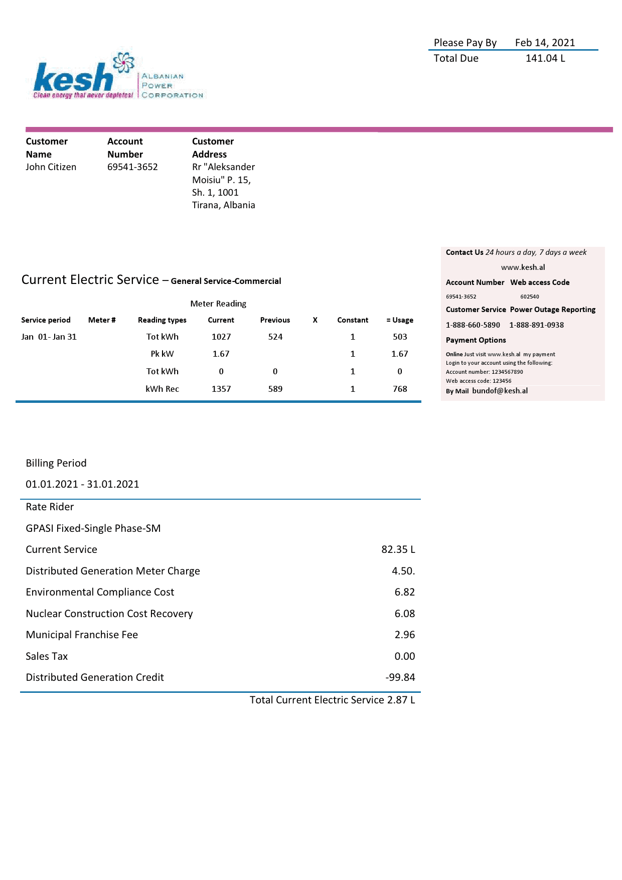 Albania-Albanian-Power-1.png Albania Albanian Power Corporation utility bill template in Word and PDF format