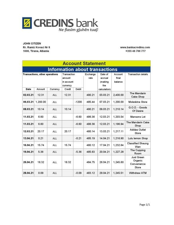 Albania-Credins-bank-statement-template-in-Excel-and-PDF-format.jpg Albania Credins bank statement template in Excel and PDF format