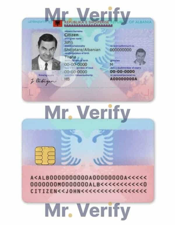 Albania ID template in PSD format