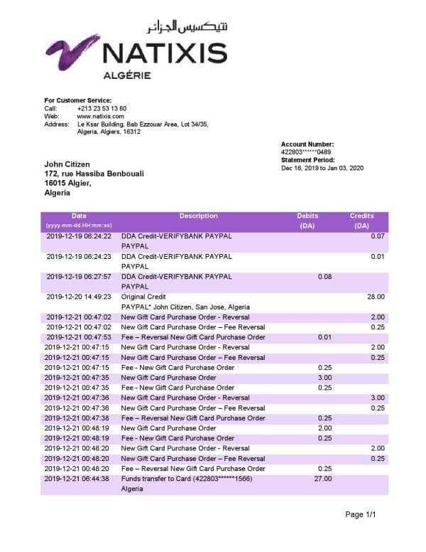 Algeria-Natixis-Algerie-bank-statement.jpg Algeria Natixis Algerie bank proof of address bank statement template in Word and PDF format
