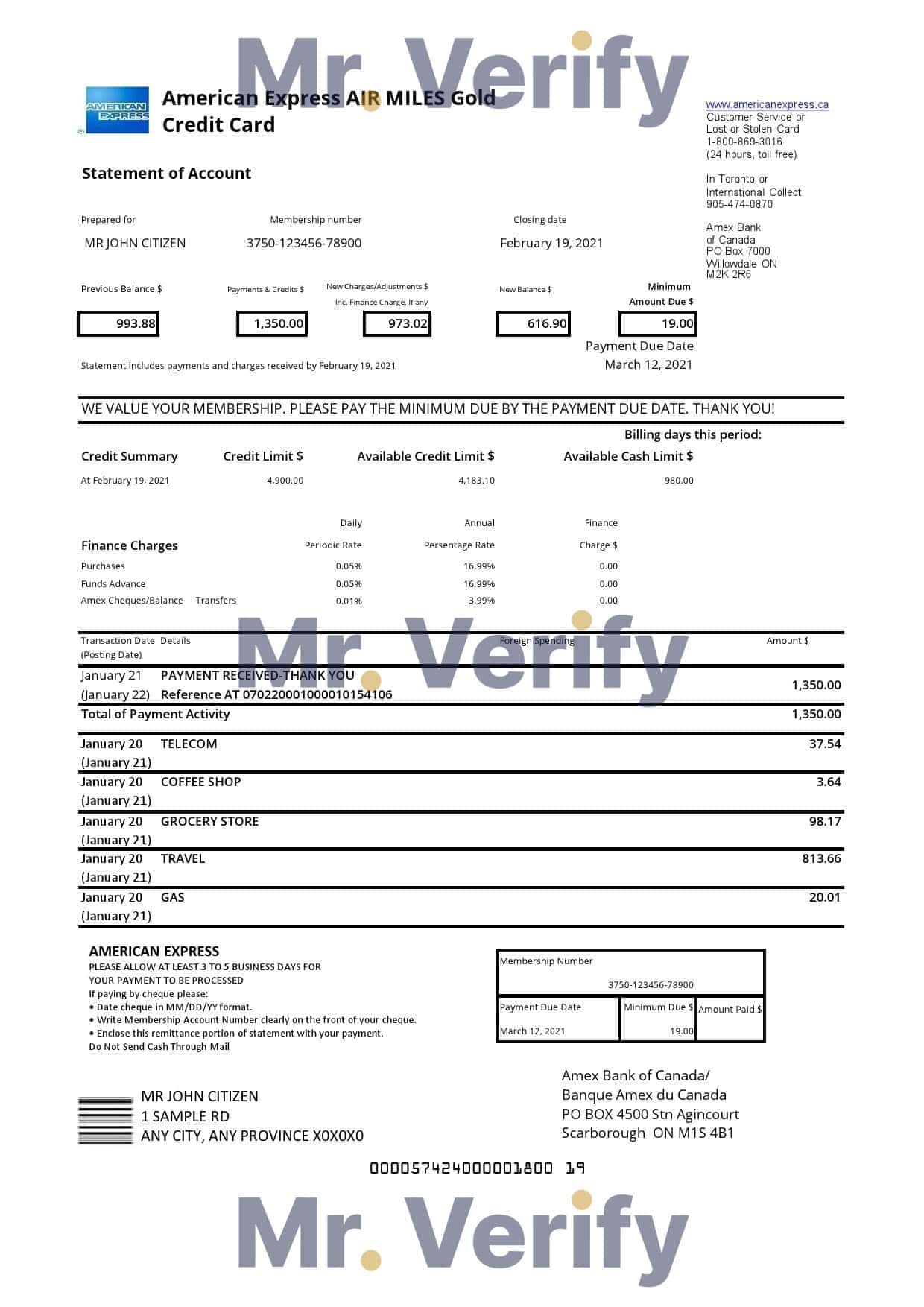 American-Express-Air-Miles-Gold-Credit-Card.jpg Canada American Express Air Miles Credit Card account statement template in .xls and .pdf file format (AutoSum)
