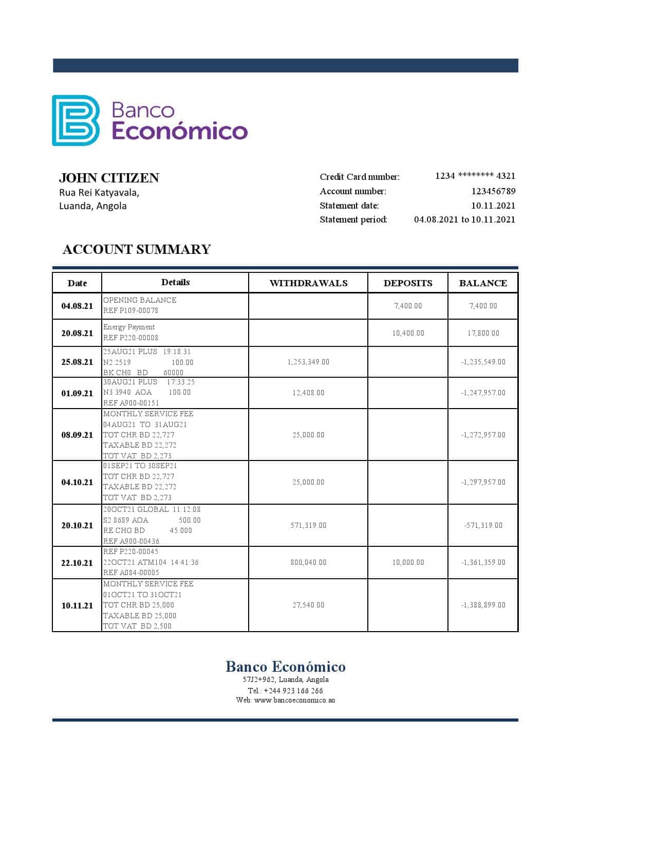 Angola-Banco-Economico-bank-statement-template-in-Excel-and-PDF-format.jpg Angola Banco Economico bank statement template in Excel and PDF format