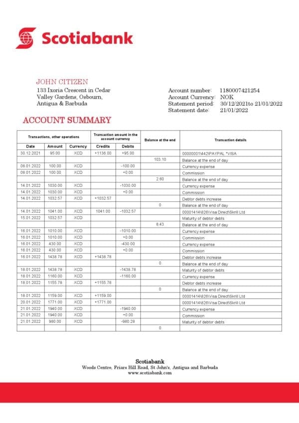 Antigua-and-Barbuda-Scotiabank-bank-statement-template-in-Word-and-PDF-format.jpg Antigua and Barbuda Scotiabank bank statement template in Word and PDF format