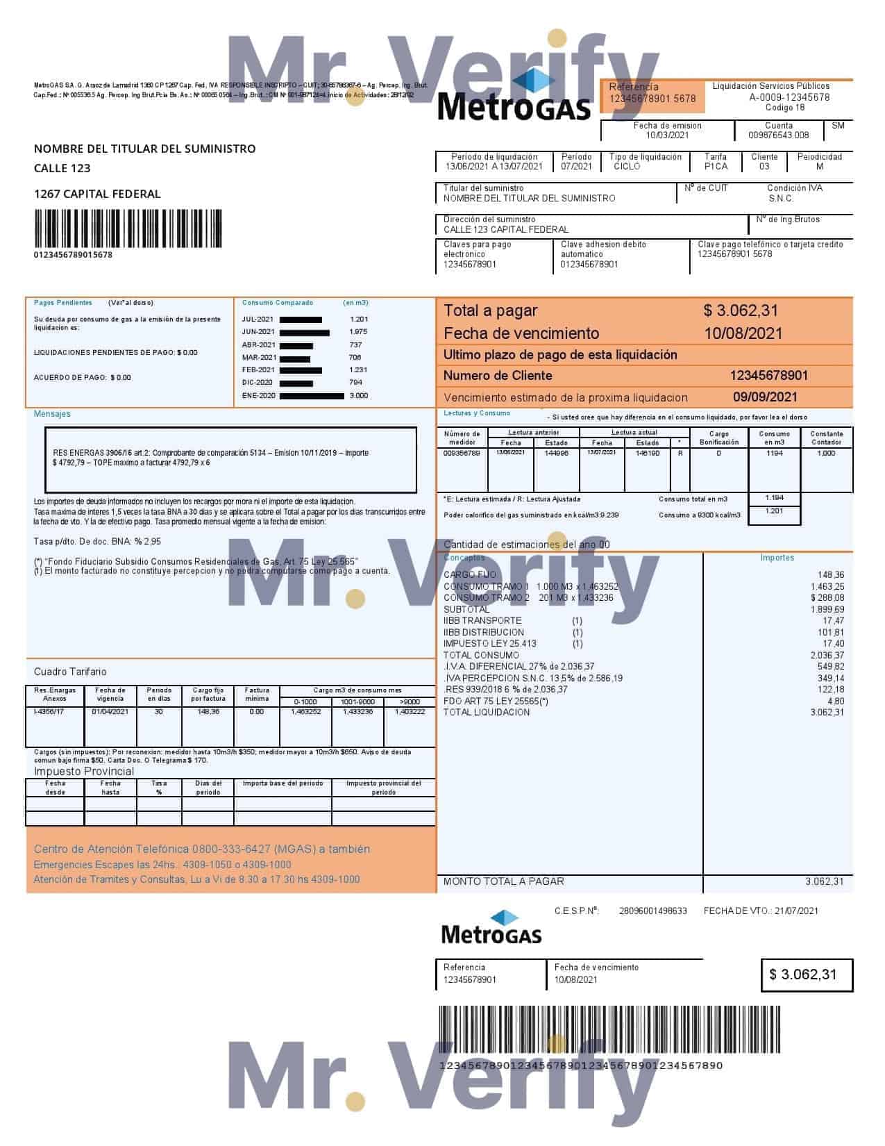 Argentina.jpg Argentina Metrogas easy to fill utility bill template in Word and PDF format