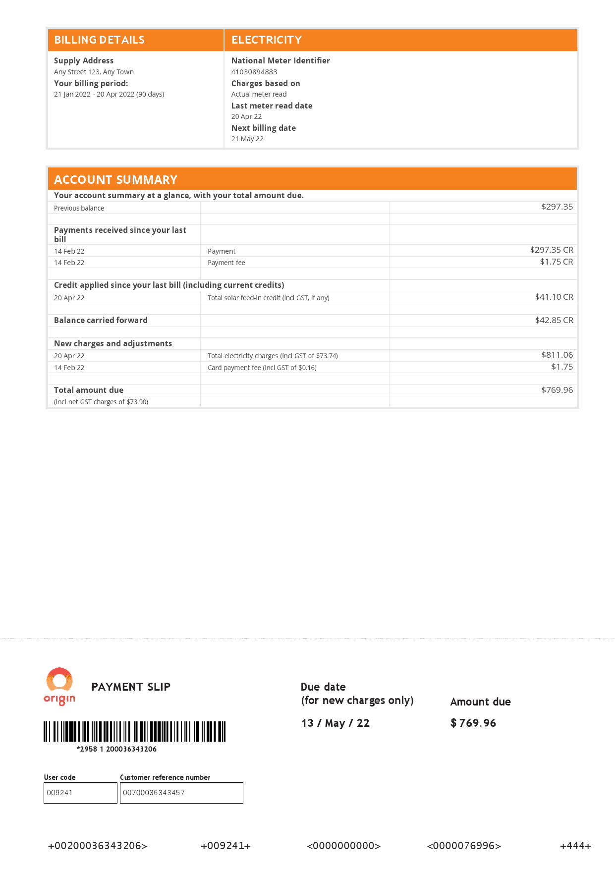 Australia-1.png Australia Origin utility bill, Word and PDF template, 4 pages - Image 2