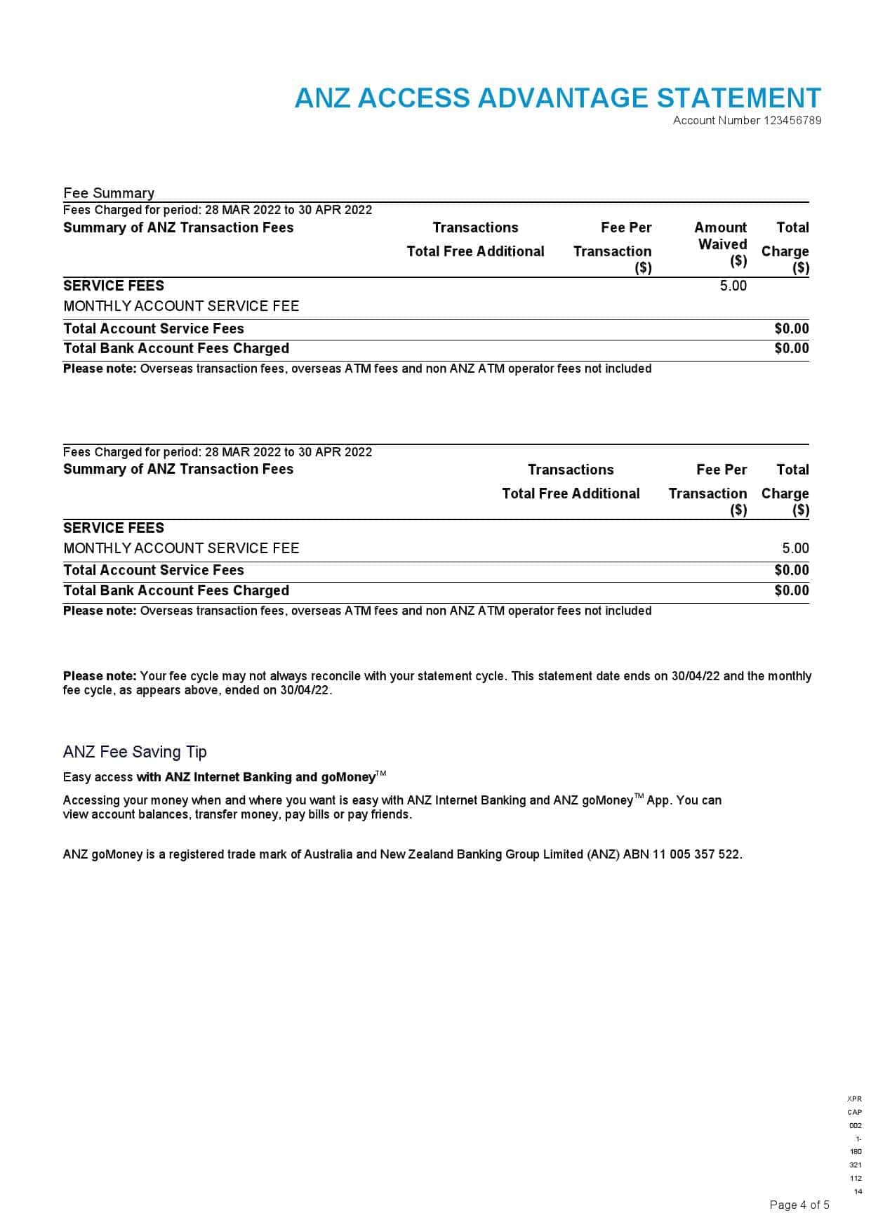 Australia-ANZ_000004.jpg Australia ANZ bank statement, Word and PDF template, 5 pages - Image 4
