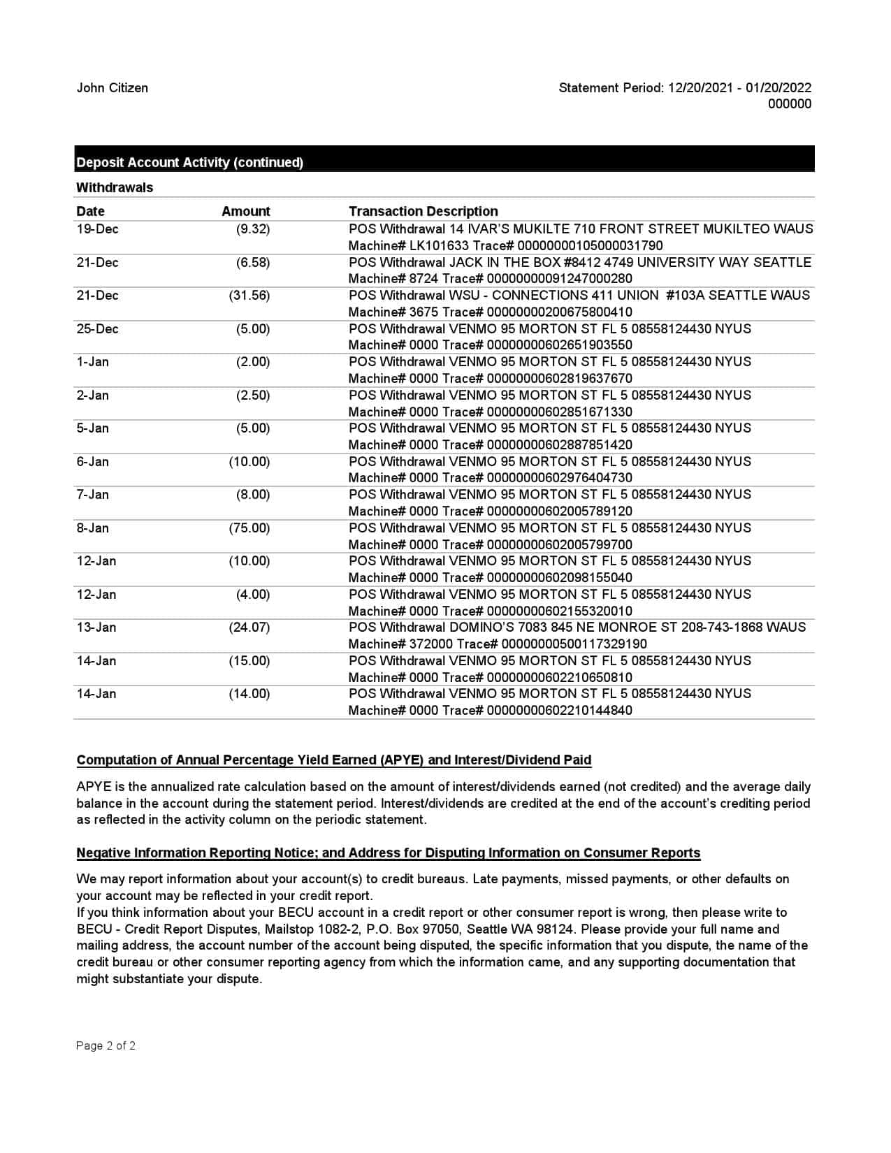 Australia-BECU-bank-statement-easy-to-fill-template-in-Excel-and-PDF-format-2-pages-2.jpg Australia BECU bank statement easy to fill template in Excel and PDF format, 2 pages - Image 2