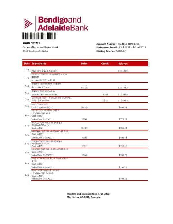 Australia-Bendigo-and-Adelaide-Bank-bank-statement-template-in-Excel-and-PDF-format-1.jpg Australia Bendigo and Adelaide Bank bank statement template in Excel and PDF format