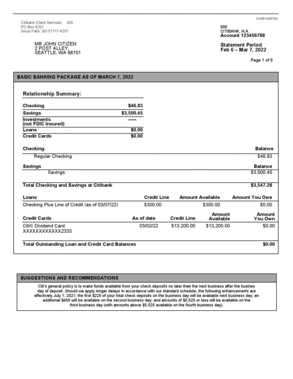 Australia-Citibank-Bank-Statement-6-page_000001.jpg Australia Citibank bank statement Word and PDF template, 6 pages