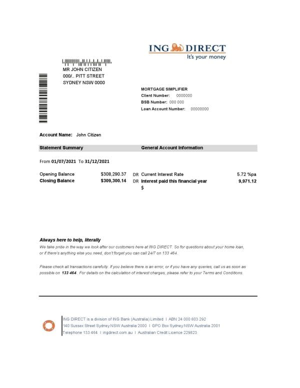 Australia-ING-Direct-Bank.jpg Australia ING Direct Bank Statement Easy to Fill Template in Excel and PDF Format