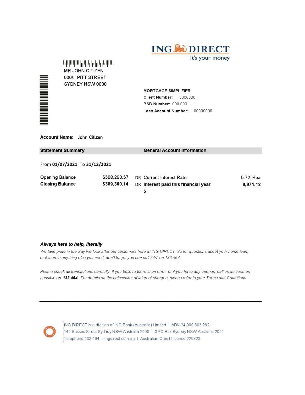 Australia-ING-Direct-Bank.jpg Australia ING Direct Bank Statement Easy to Fill Template in Excel and PDF Format