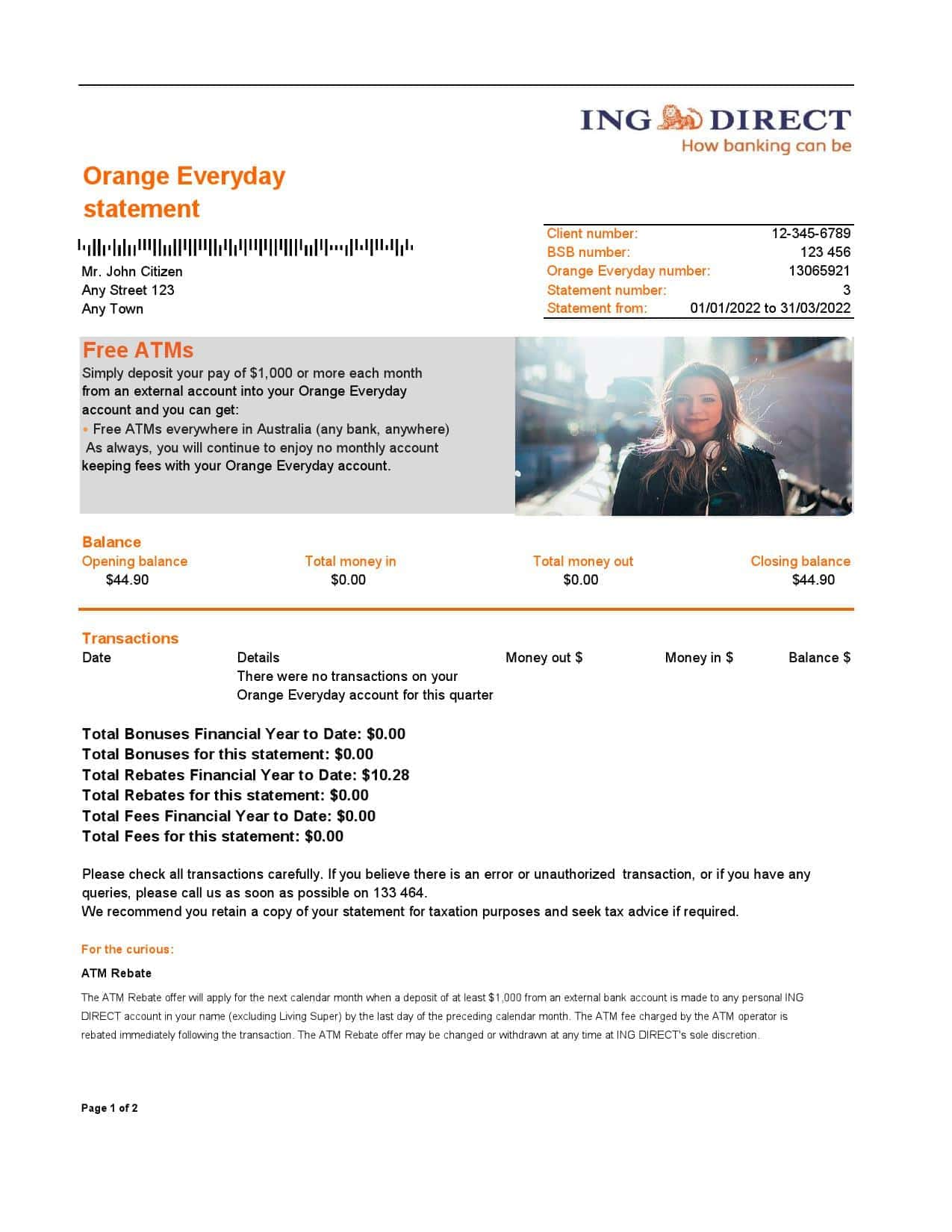 Australia-ING-Direct-bank-statement-2-pages_000001.jpg Australia ING Direct bank statement, Excel and PDF template, 2 pages