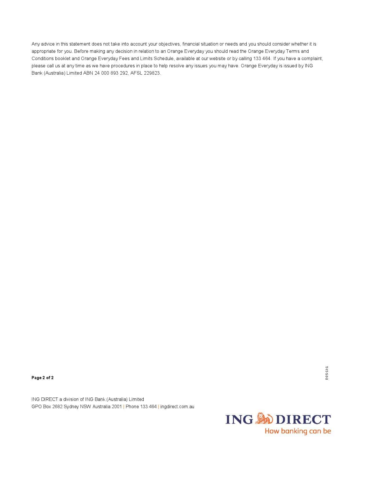 Australia-ING-Direct-bank-statement-2-pages_000002.jpg Australia ING Direct bank statement, Excel and PDF template, 2 pages - Image 2