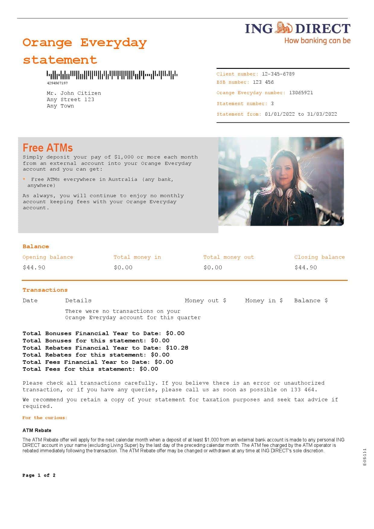 Australia-ING-Direct-bank-statement-Word-and-PDF-template-2-pages-1.jpg Australia ING Direct bank statement, Word and PDF template, 2 pages