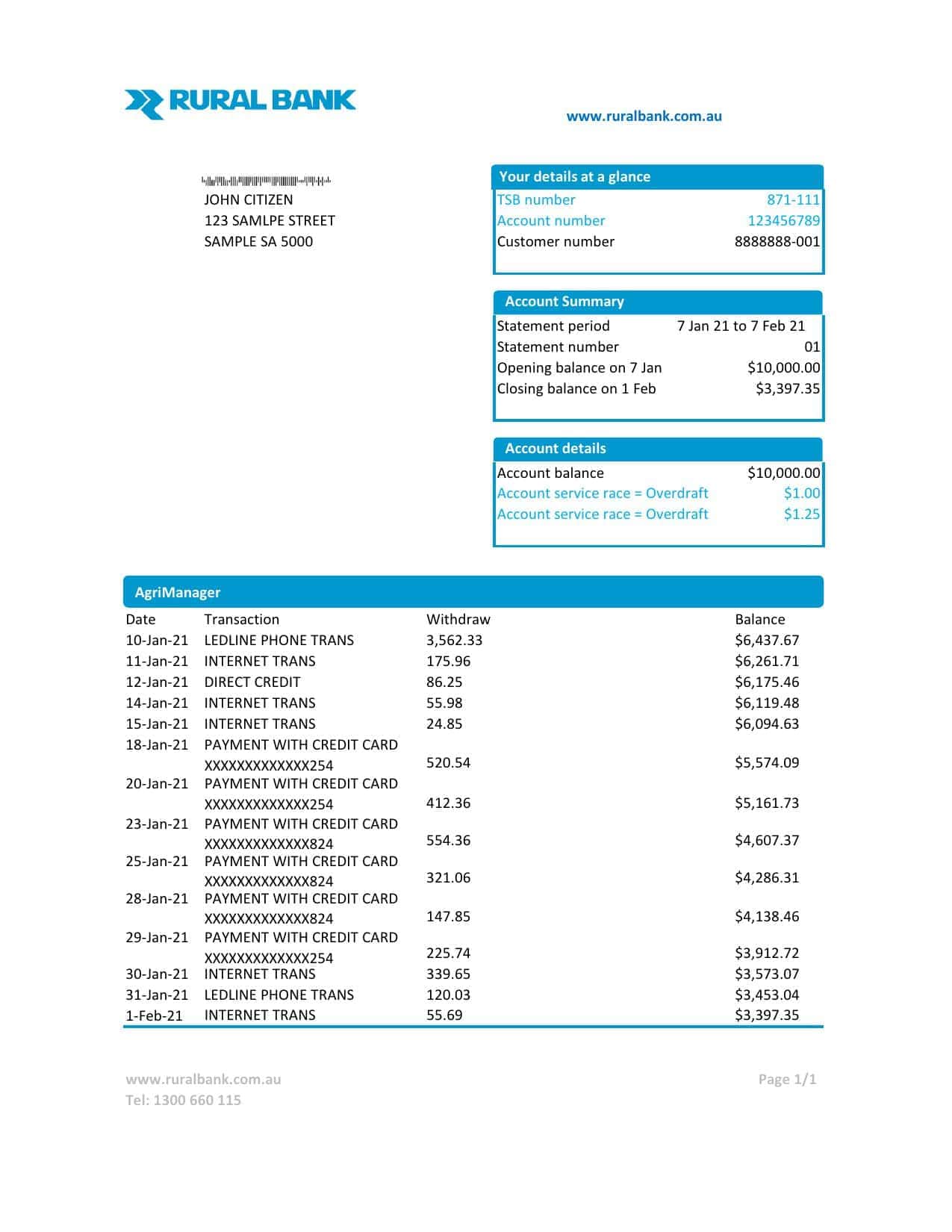 Australia-Rural-Bank.jpg Australia Rural Bank statement easy to fill template in Excel and PDF format