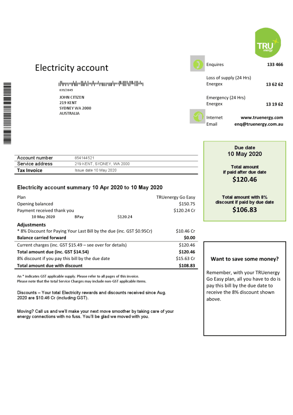 Australia-Tru-Energy-electricity.png Australia Tru Energy electricity utility bill template in Word and PDF format