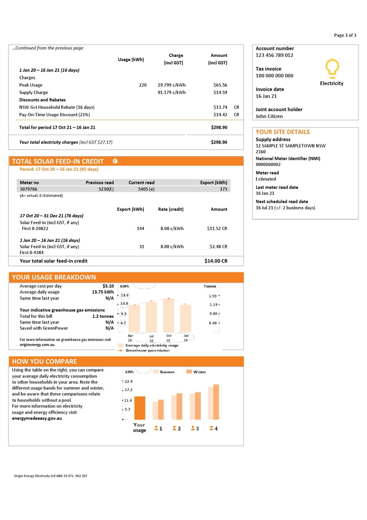 Australia_nsw_origin_3-pages_000003-1.jpg Australia New South Wales (NSW) Origin Electricity Utility Bill Template in Word and PDF Format, 3 pages - Image 3