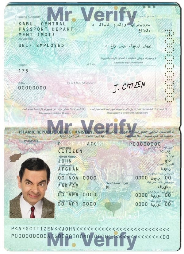 Authentic-Afghanistan-PSD-Passport-Template.jpg Fully Customizable Afghanistan Passport PSD Template