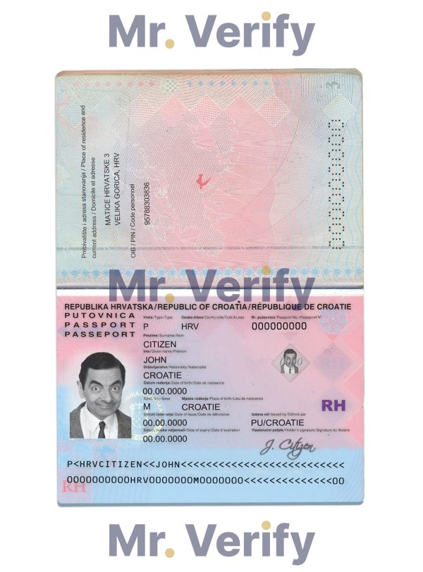 Croatia Passport PSD Template