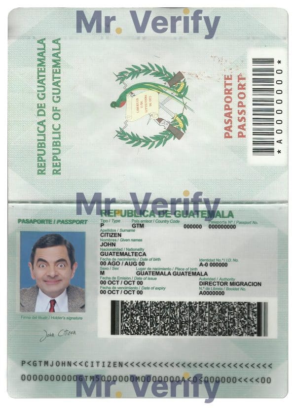 Editable Guatemala Passport PSD Template