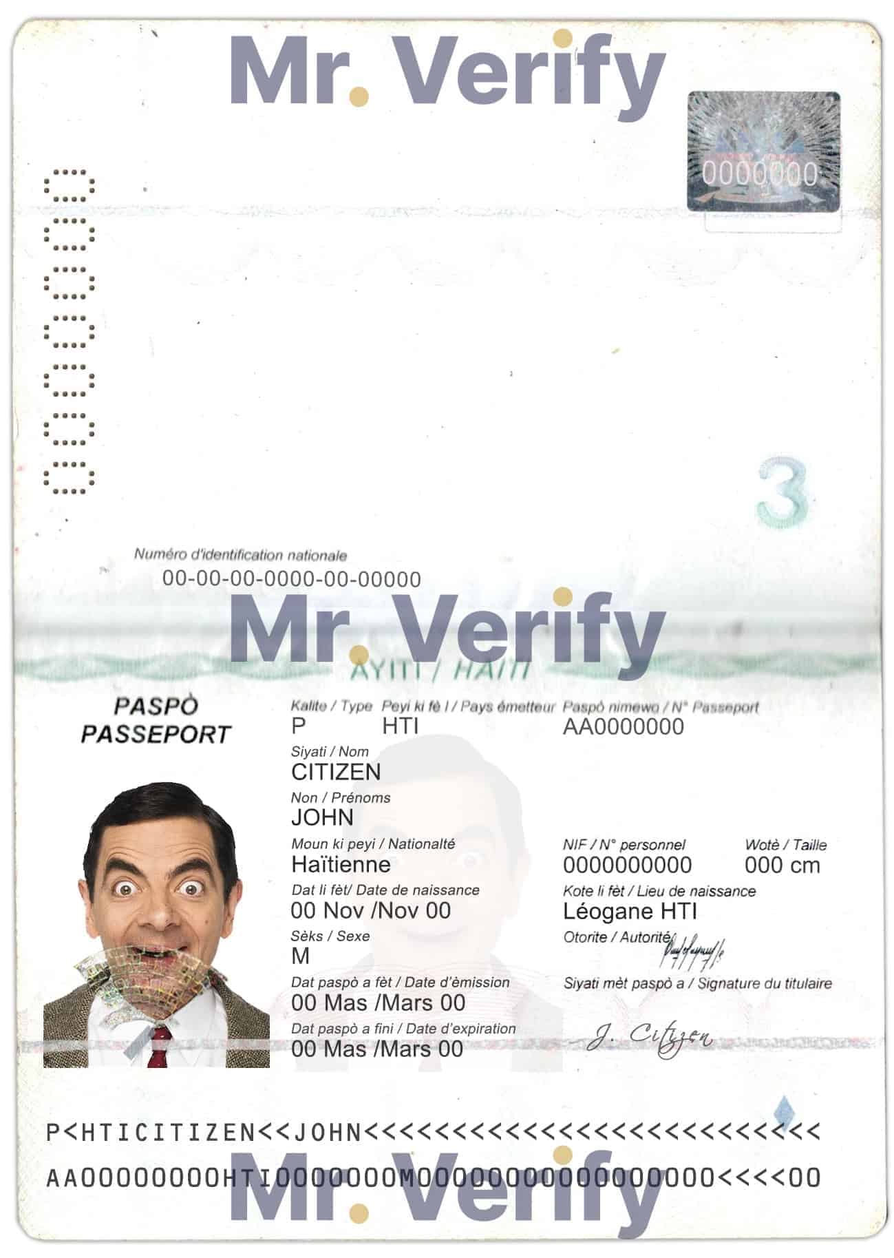 Authentic-Haiti-PSD-Passport-Template.jpg Editable Haiti Passport PSD Template