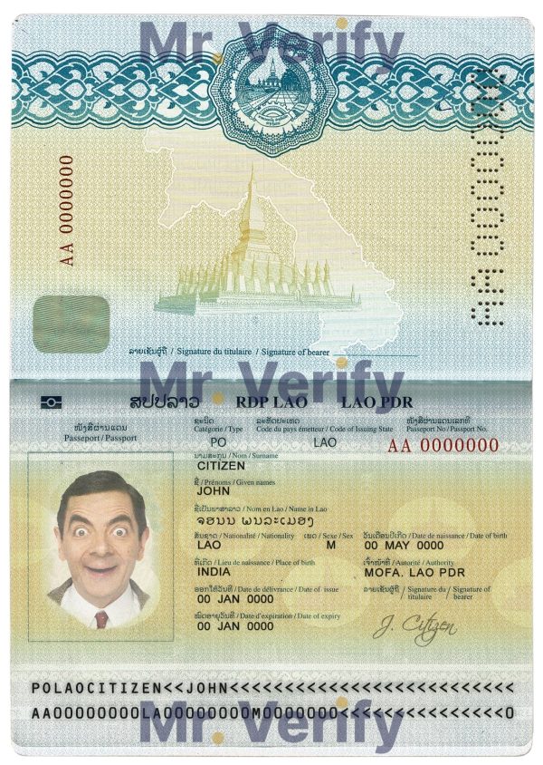 Authentic-Laos-PSD-Passport-Template.jpg Fully Customizable Laos Passport PSD Template