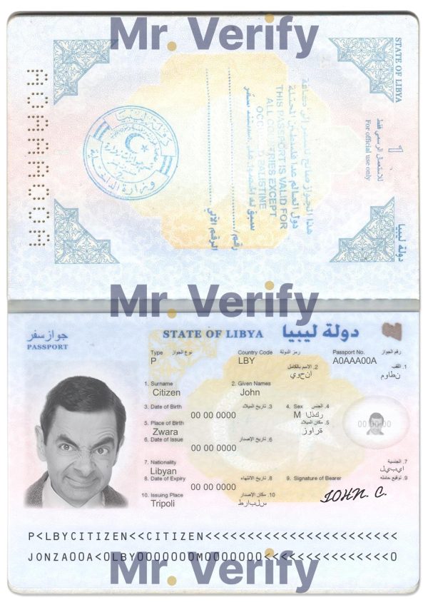 Authentic-Libya-PSD-Passport-Template.jpg Editable Libya Passport PSD Template for Design Projects