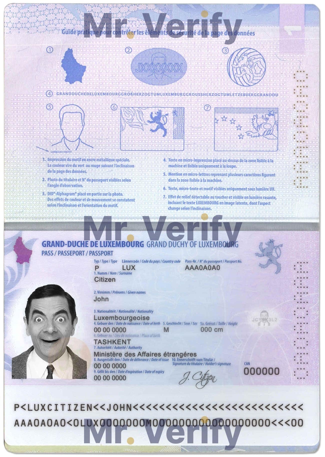 Authentic-Luxembourg-PSD-Passport-Template.jpg Editable Luxembourg Passport PSD Template