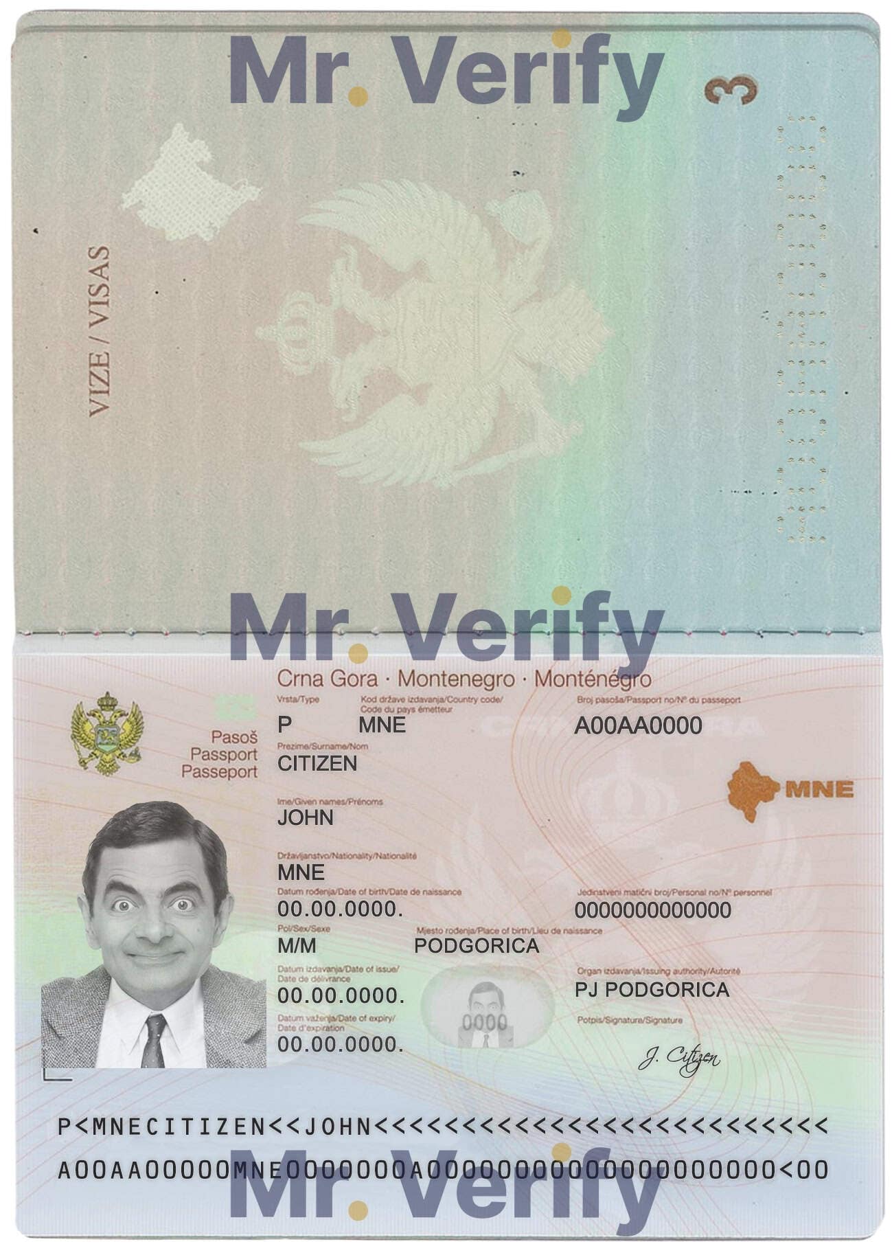 Authentic-Montenegro-PSD-Passport-Template.jpg Montenegro Passport PSD Template