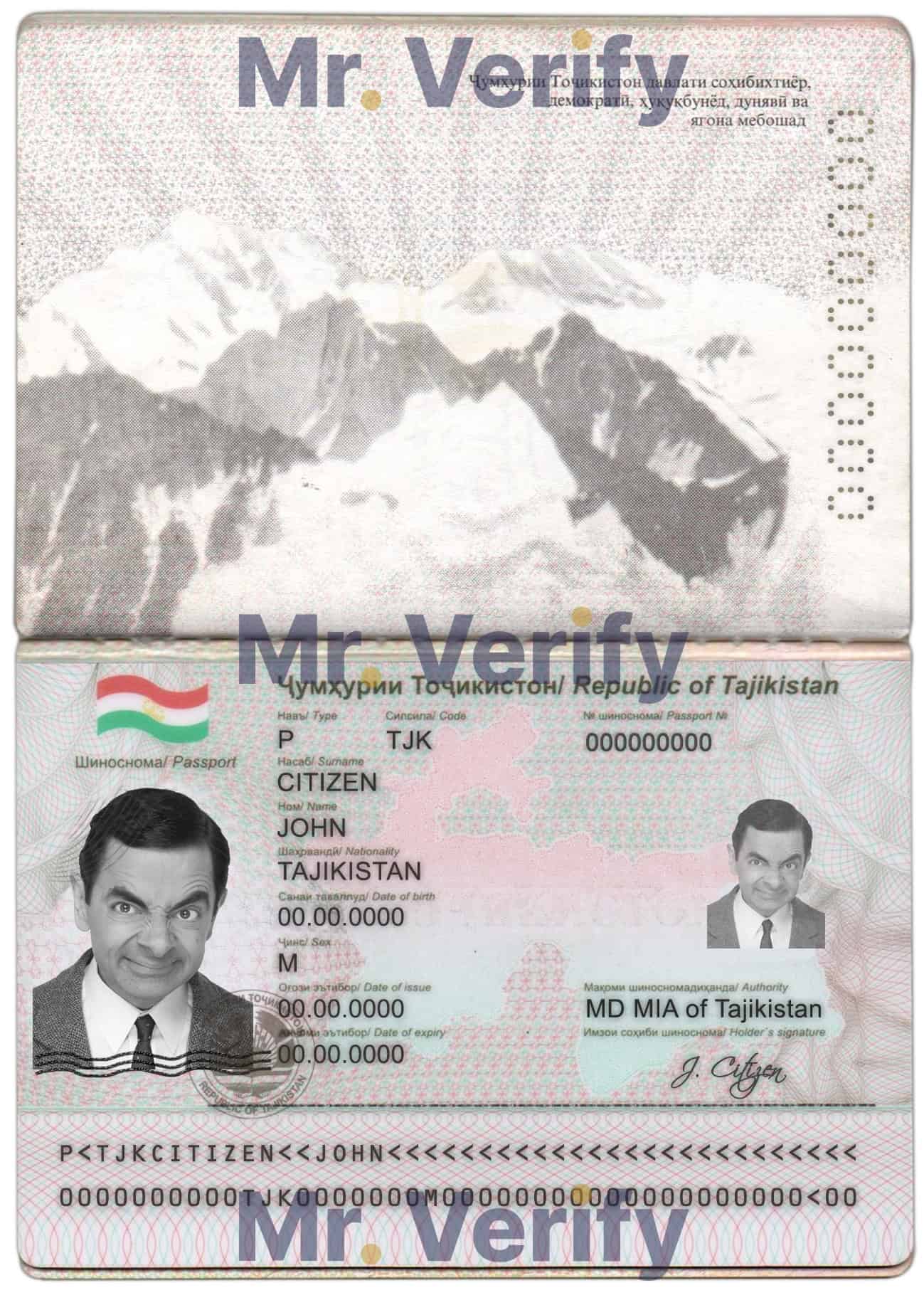 Authentic-Tajikistan-PSD-Passport-Template.jpg Tajikistan Passport PSD Template