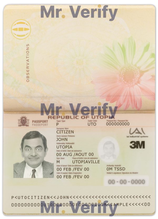 Editable Utopia Passport PSD Template