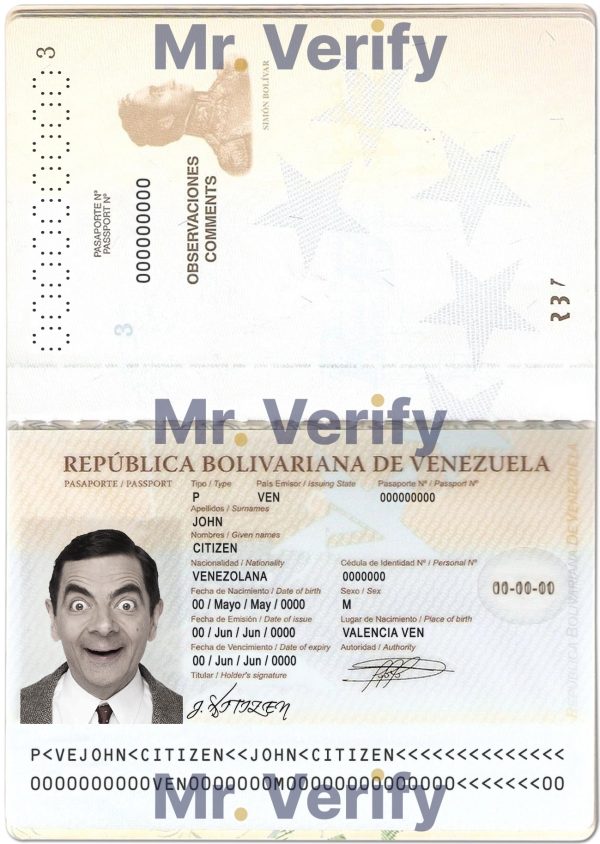 Authentic-Venezuela-PSD-Passport-Template.jpg Editable Venezuela Passport PSD Template