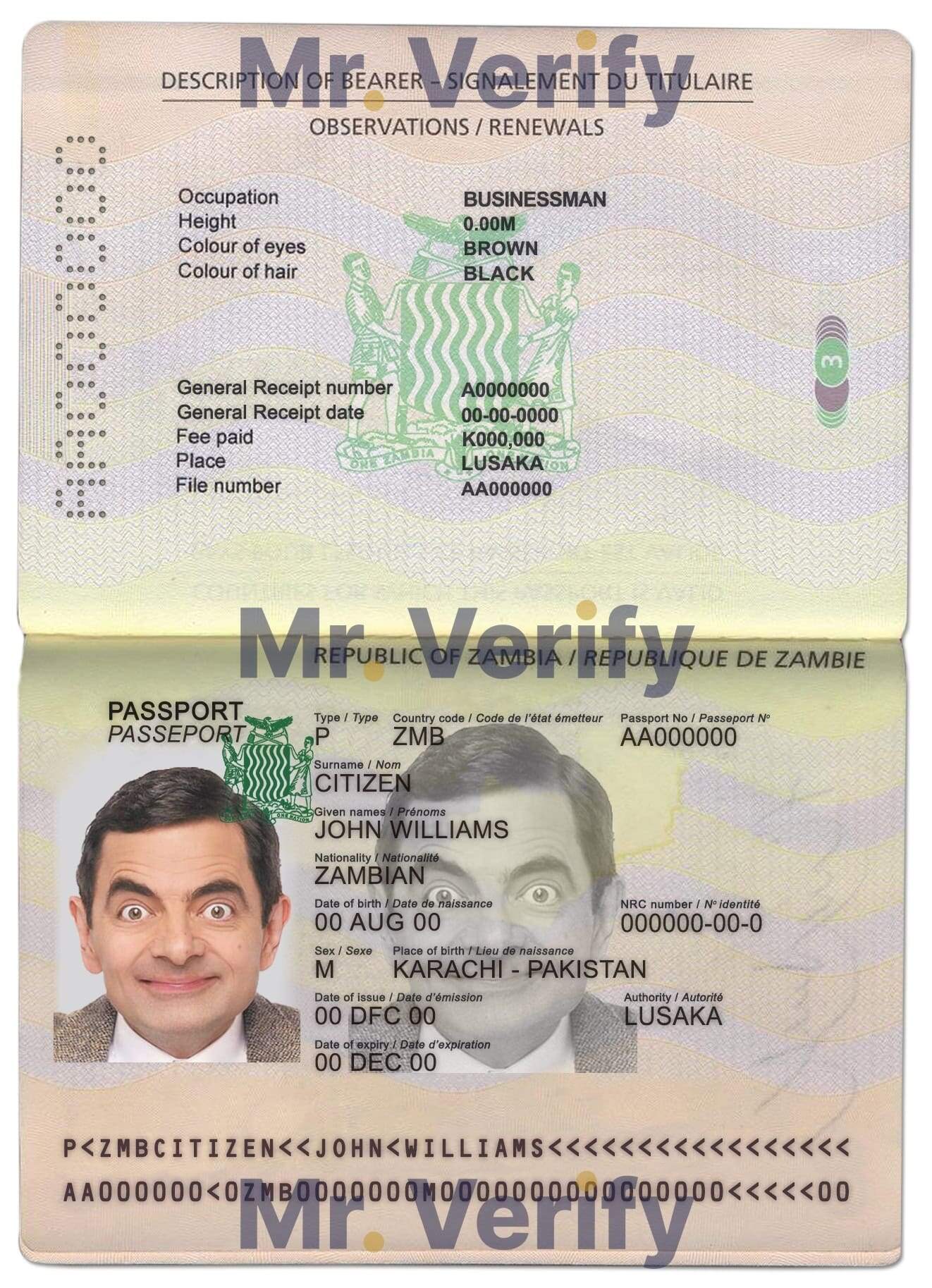 Authentic-Zambia-PSD-Passport-Template.jpg Editable Zambia Passport PSD Template
