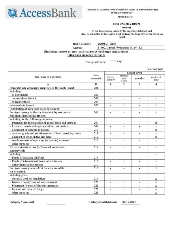 Azerbaijan-Access-Bank.jpg Azerbaijan Access Bank (English language) statement template in Word and PDF format