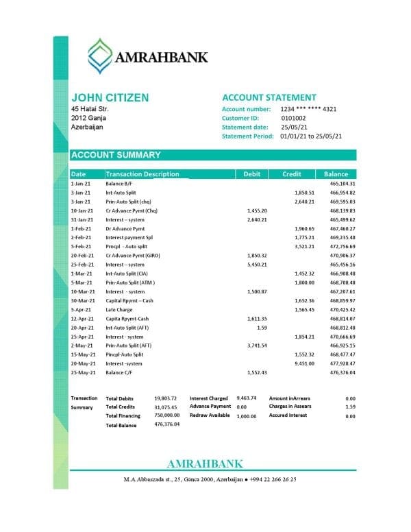 Azerbaijan-Amrahbank-1.jpg Azerbaijan Amrahbank bank statement easy to fill template in Excel and PDF format