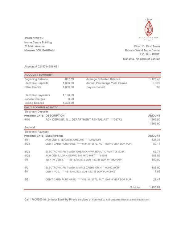 Bahrain-Al-Salam-Bank.jpg Bahrain Al Salam bank statement easy to fill template in Excel and PDF format