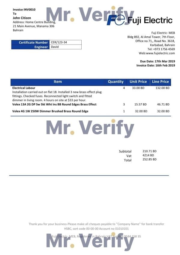 Bahrain-Falcon-Electrical-S.P.C.jpg Bahrain Falcon Electrical S.P.C electricity utility bill template in Word and PDF format